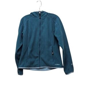 LLBean Women's Teal Fleece Hooded Jacket Polartec The Weather Channel M Gorpcore